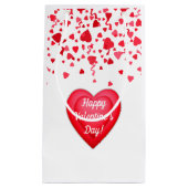 バレンタインデイレッド紙吹雪ハート抱き枕 スモールペーパーバッグ (正面)