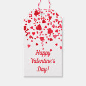 バレンタインデイレッド紙吹雪ハート パーソナライズされた ギフトタグ (正面)