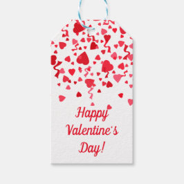 バレンタインデイレッド紙吹雪ハート パーソナライズされた ギフトタグ