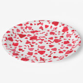 バレンタインデイレッド紙吹雪ハート ペーパープレート (アングル)
