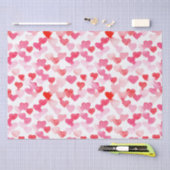 バレンタインデイレッド&ピンクウォーターカラーハート 薄葉紙 (クラフト)