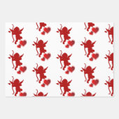 バレンタインデイロマンチックなハートラブバーズキューピッドアート ラッピングペーパーシート (正面2)