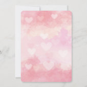 バレンタインデイロマンティックピンクハート招待状 招待状 (裏面)