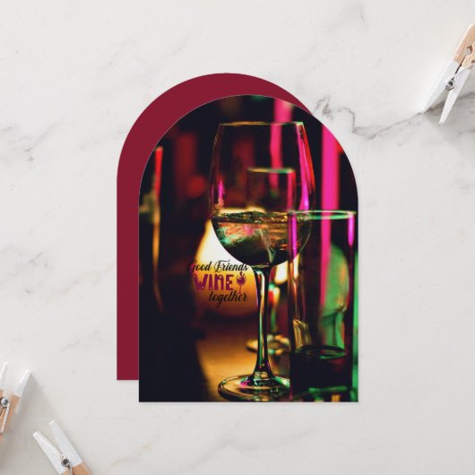 バレンタインデイワインシャルキュテリーフレンドパーティー 招待状 (正面/裏面インサイチュ)