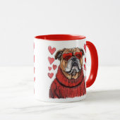バレンタインデイングリッシュブルドッグ マグカップ (正面右)