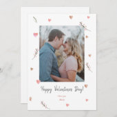 バレンタインデウォーターカラーハートパステル赤面ラブ シーズンカード (正面/裏面)