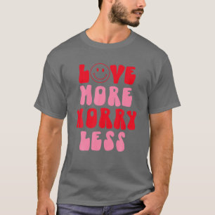 バレンタインデギフトスマイル顔愛もっと心配L Tシャツ