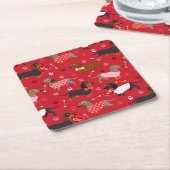 バレンタインデクシュントスクエア紙コースター スクエアペーパーコースター (アングル)