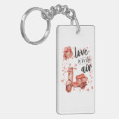 バレンタインデザイン：スクーターとバルーンのキーチェーン キーホルダー (正面左)