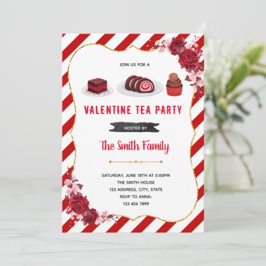 バレンタインデザートテーマ招待状 招待状 (スタンド正面)