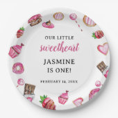 バレンタインデザート小さな恋人誕生日かわいい ペーパープレート (正面)