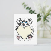 バレンタインデダルマチアン犬とクリームハート シーズンポストカード (スタンド正面)