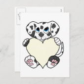 バレンタインデダルマチアン犬とクリームハート シーズンポストカード (正面/裏面)