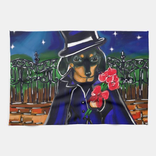 バレンタインデックシュント キッチンタオル (横)