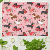 バレンタインデックシュント キッチンタオル (折り畳み)