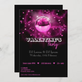 バレンタインデディスコボール – パーティの招待状 招待状 (正面/裏面)