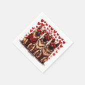 バレンタインデドイツ羊飼い犬 スタンダードカクテルナプキン (角)