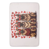 バレンタインデドイツ羊飼い犬 バスマット (正面縦)