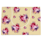 バレンタインデナマニアスプラッシュのハートパターン ラージペーパーバッグ (正面)