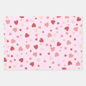 バレンタインデパステルレッド&ピンクハート ラッピングペーパーシート (正面)