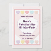 バレンタインデパステル誕生日パーティーN 招待状 (正面)