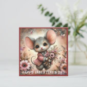 バレンタインデマウスフラワーブーケクリスチャン シーズンカード (スタンド正面)