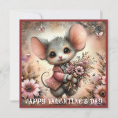 バレンタインデマウスフラワーブーケクリスチャン シーズンカード (正面)