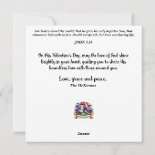 バレンタインデマウスフラワーブーケクリスチャン シーズンカード (裏面)