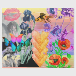 バレンタインデラッピング紙オリジナルコラージュ ラッピングペーパー