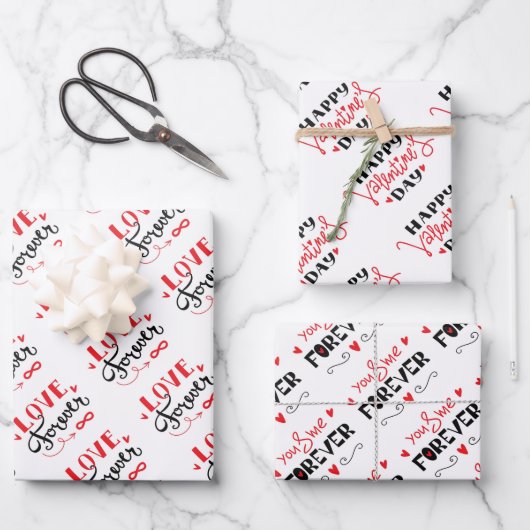 バレンタインデラッピング紙シート ラッピングペーパーシート (正面)