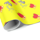 バレンタインデラッピング紙バニーピンクウサギ ラッピングペーパー (ロールコーナー)