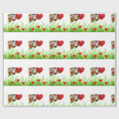 バレンタインデラッピング紙フクロウヴィンテージ ラッピングペーパー (フラット)