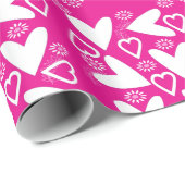 バレンタインデラッピング紙フローラホワイトハート ラッピングペーパー (ロールコーナー)