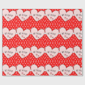 バレンタインデラッピング紙ベミン赤いハート ラッピングペーパー (フラット)
