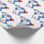 バレンタインデラッピング紙ペンギンハート ラッピングペーパー (角)