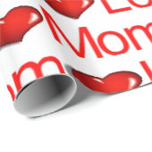 バレンタインデラッピング紙ラブママ赤いハート ラッピングペーパー (ロールコーナー)