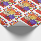 バレンタインデラッピング紙ヴィンテージピーチプラム ラッピングペーパー (角)