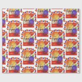 バレンタインデラッピング紙ヴィンテージピーチプラム ラッピングペーパー (フラット)