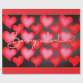 バレンタインデラッピング紙-ハート ラッピングペーパー (フラット)