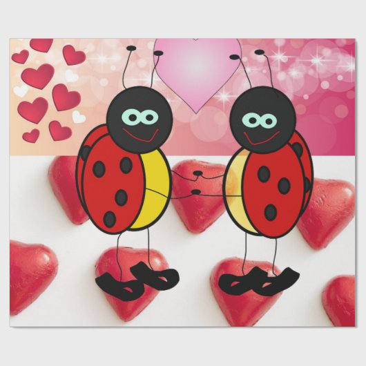 バレンタインデラッピング紙 ラッピングペーパー (フラット)