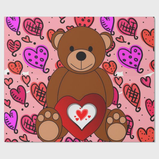 バレンタインデラッピング紙 ラッピングペーパー (フラット)