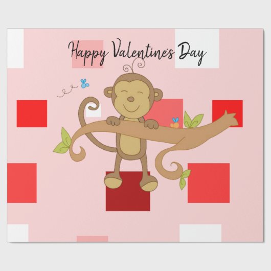 バレンタインデラッピング紙 ラッピングペーパー (フラット)