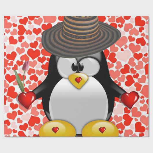 バレンタインデラッピング紙 ラッピングペーパー (フラット)