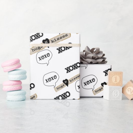 バレンタインデラッピング紙Xoxoハート ラッピングペーパー (ベビーシャワー)