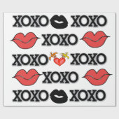 バレンタインデラッピング紙Xoxo鳥ハート ラッピングペーパー (フラット)