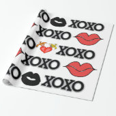 バレンタインデラッピング紙Xoxo鳥ハート ラッピングペーパー (アンロールド)