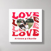 バレンタインデラブカップルカスタム写真 キャンバスプリント (正面)