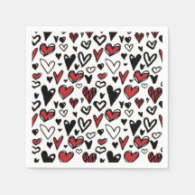 バレンタインデラブパターンナプキンス