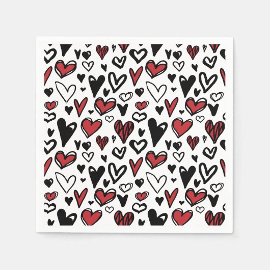 バレンタインデラブパターンナプキンス スタンダードカクテルナプキン (正面)