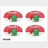 バレンタインデラブフロッグ 楕円形シール (シート)